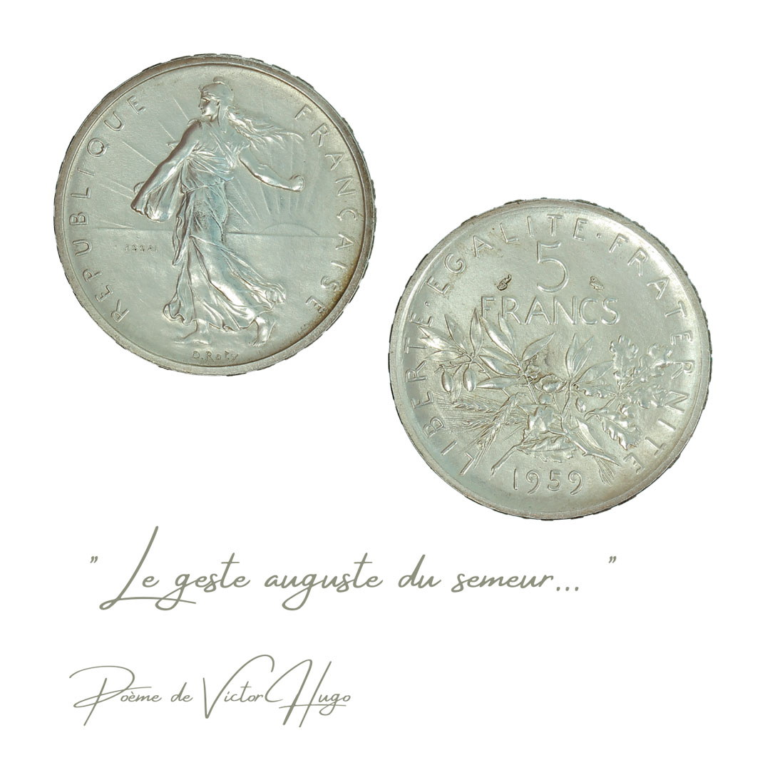 Essai de la 5 francs Semeuse, argent, petit 5, 1959, 29mm, 12gr